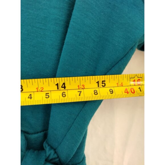 WEST LOOP Women's Teal Polyester Spandex Tie Front Wrap Dress West, NWT. - Picture 6 of 7